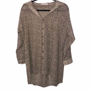 MNG Cheetah Print Button Blouse Sz Small